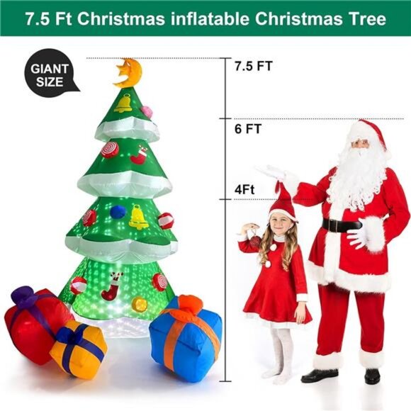7.5 FT Christmas Inflatables Outdoor Decorations, Christmas...